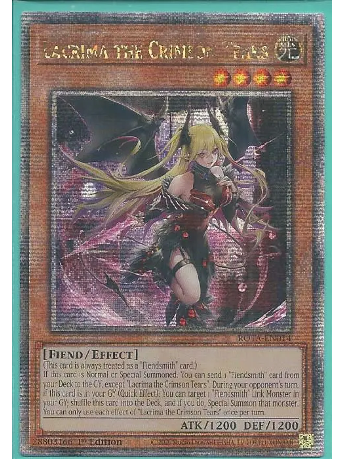 Lacrima the Crimson Tears - ROTA-EN014 - Quarter Century Secret Rare 1st Edition 1