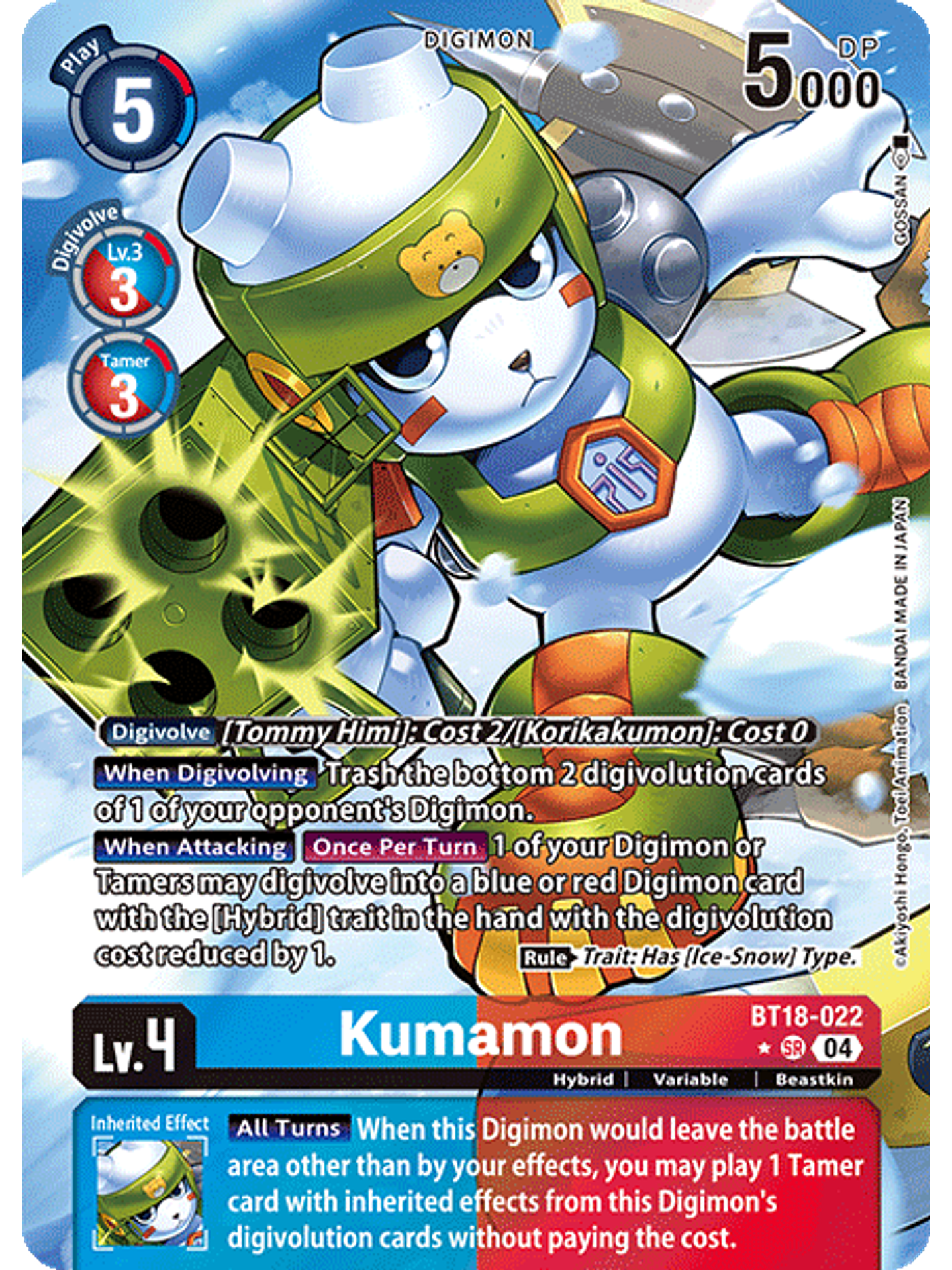 BT18-022 (Alternate Art) Kumamon 1