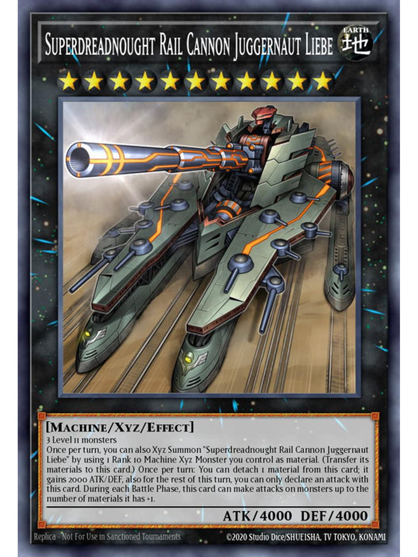 Superdreadnought Rail Cannon Juggernaut Liebe - RA03-EN041 - Platinum Secret Rare 1st Edition 1