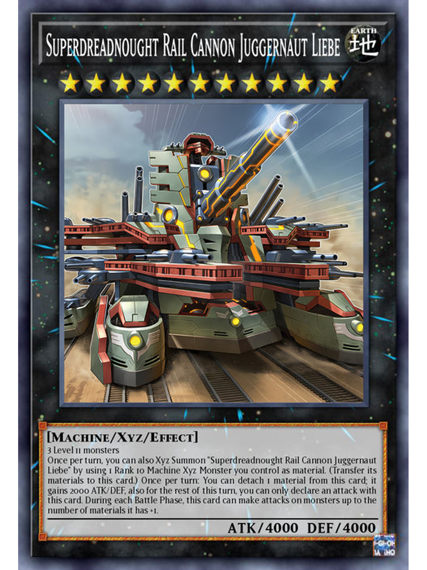 Superdreadnought Rail Cannon Juggernaut Liebe  (alternate art) - RA03-EN041 - Platinum Secret Rare 1st Edition 1