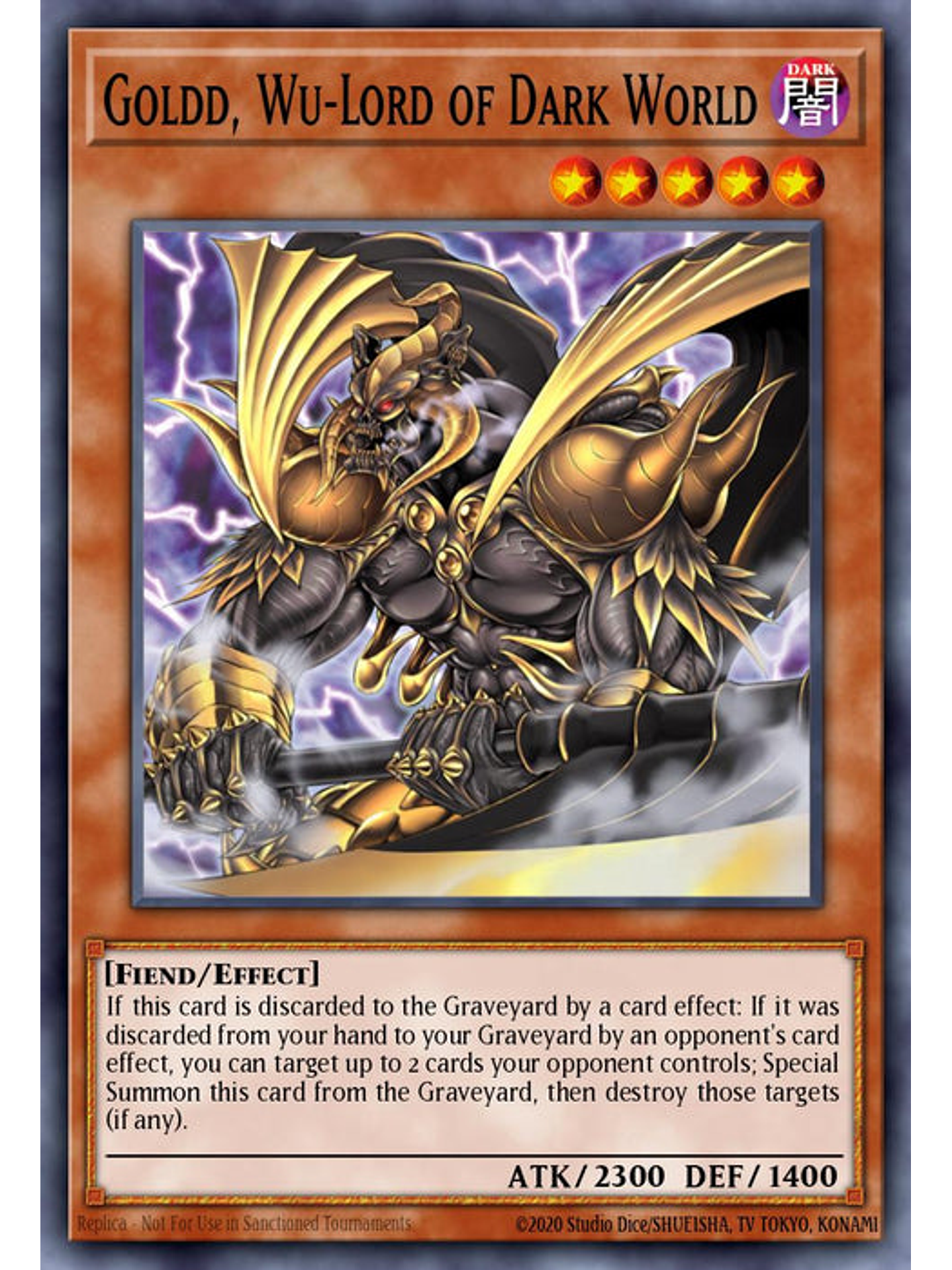 Goldd, Wu-Lord of Dark World - RA03-EN159 - Platinum Secret Rare 1st Edition 1