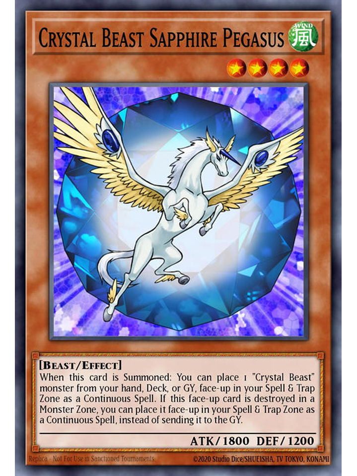 Crystal Beast Sapphire Pegasus - RA03-EN179 - Platinum Secret Rare 1st Edition 1