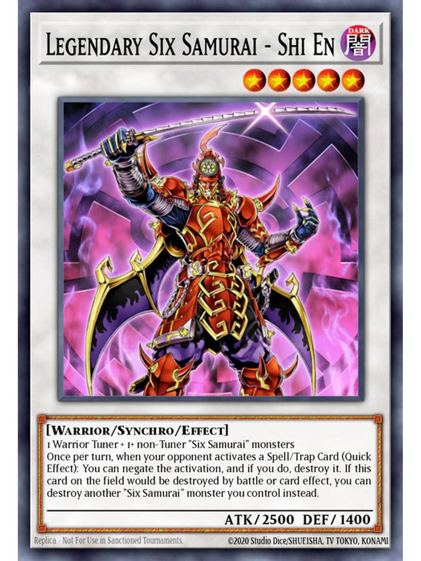 Legendary Six Samurai - Shi En - RA03-EN250 - Platinum Secret Rare 1st Edition 1