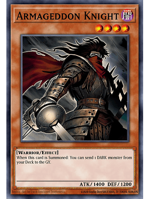 Armageddon Knight - RA03-EN002 - Quarter Century Secret Rare 1st Edition