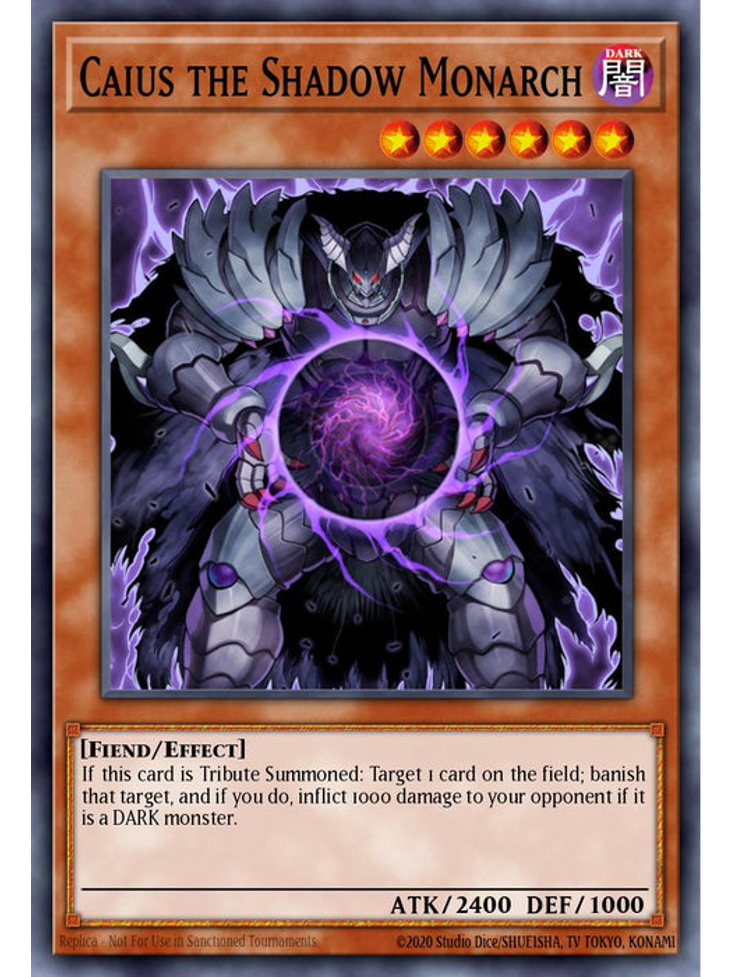 Caius the Shadow Monarch - RA03-EN194 - Quarter Century Secret Rare 1st Edition 1