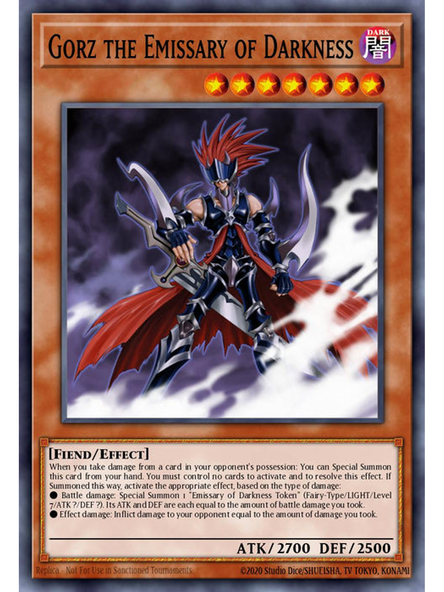 Gorz the Emissary of Darkness - RA03-EN210 - Quarter Century Secret Rare 1st Edition 1