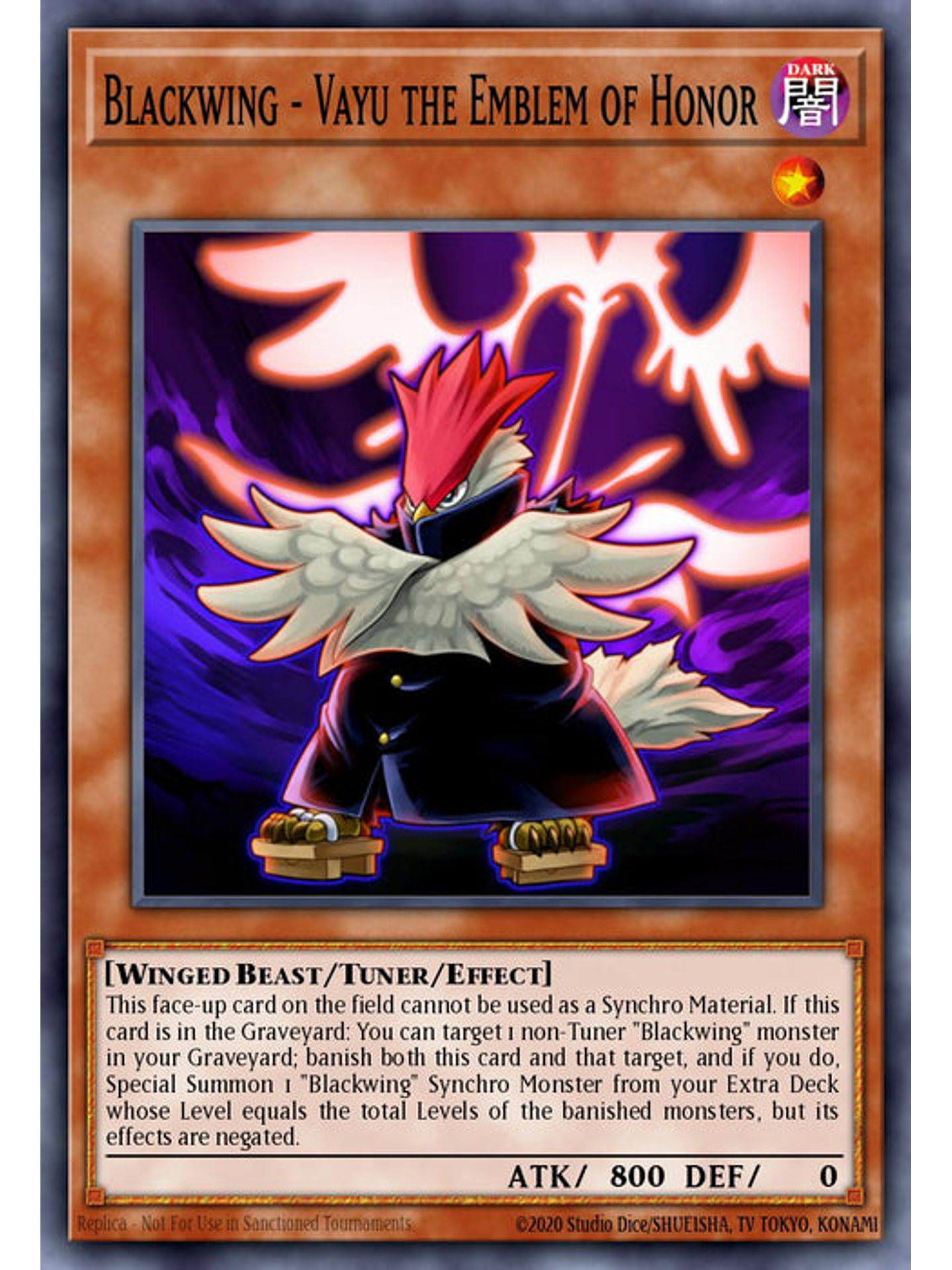 Blackwing - Vayu the Emblem - RA03-EN224 - Quarter Century Secret Rare 1st Edition 1