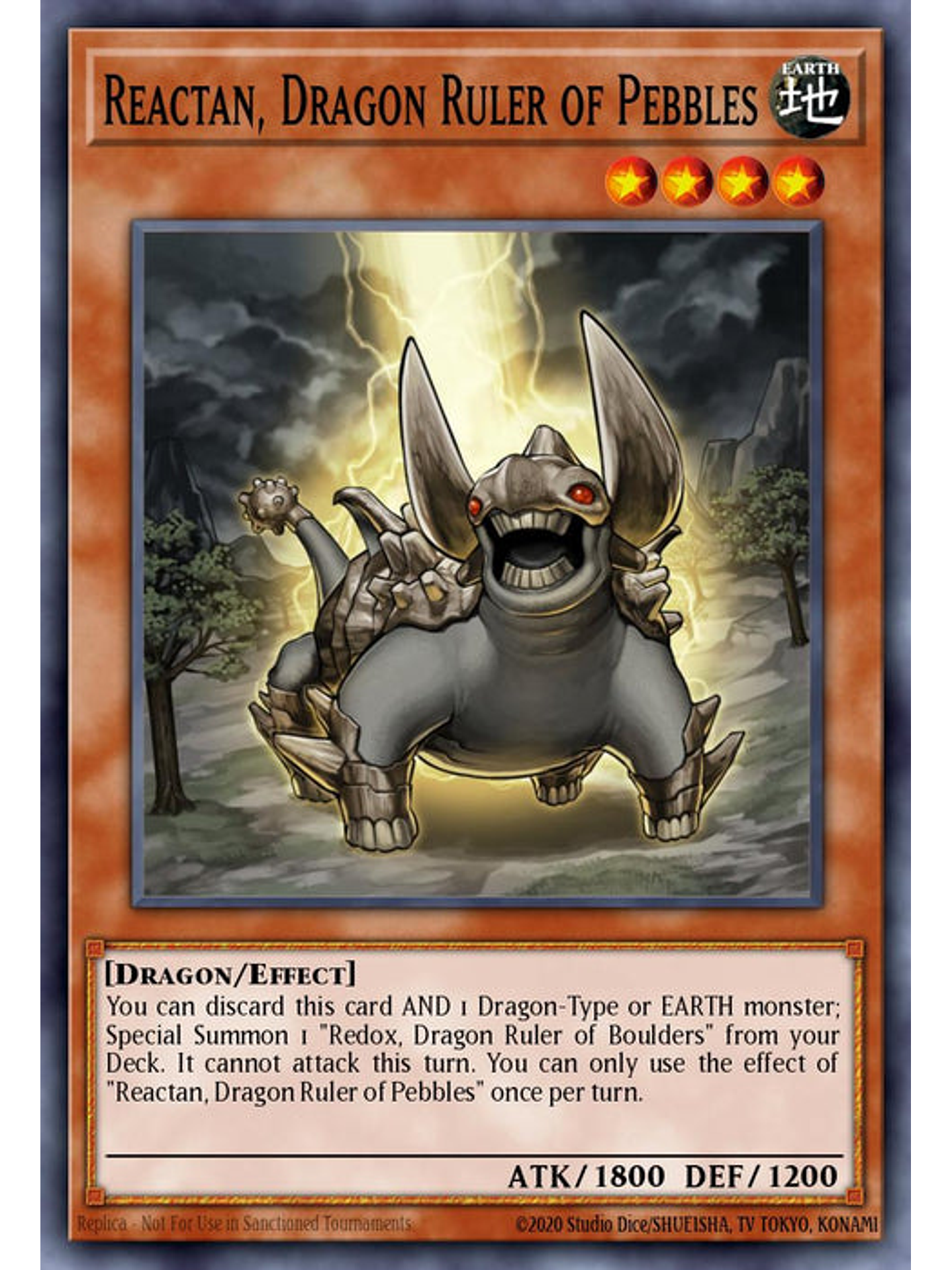 Reactan, Dragon Ruler of Pebbles - RA03-EN254 - Quarter Century Secret Rare 1st Edition 1