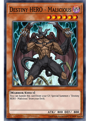 Destiny HERO - Malicious - RA03-EN001 - Collector's Rare 1st Edition