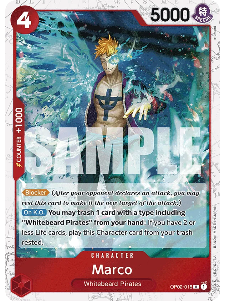 OP02-018 (Mugiwara Foil) Marco (PRB01) 1