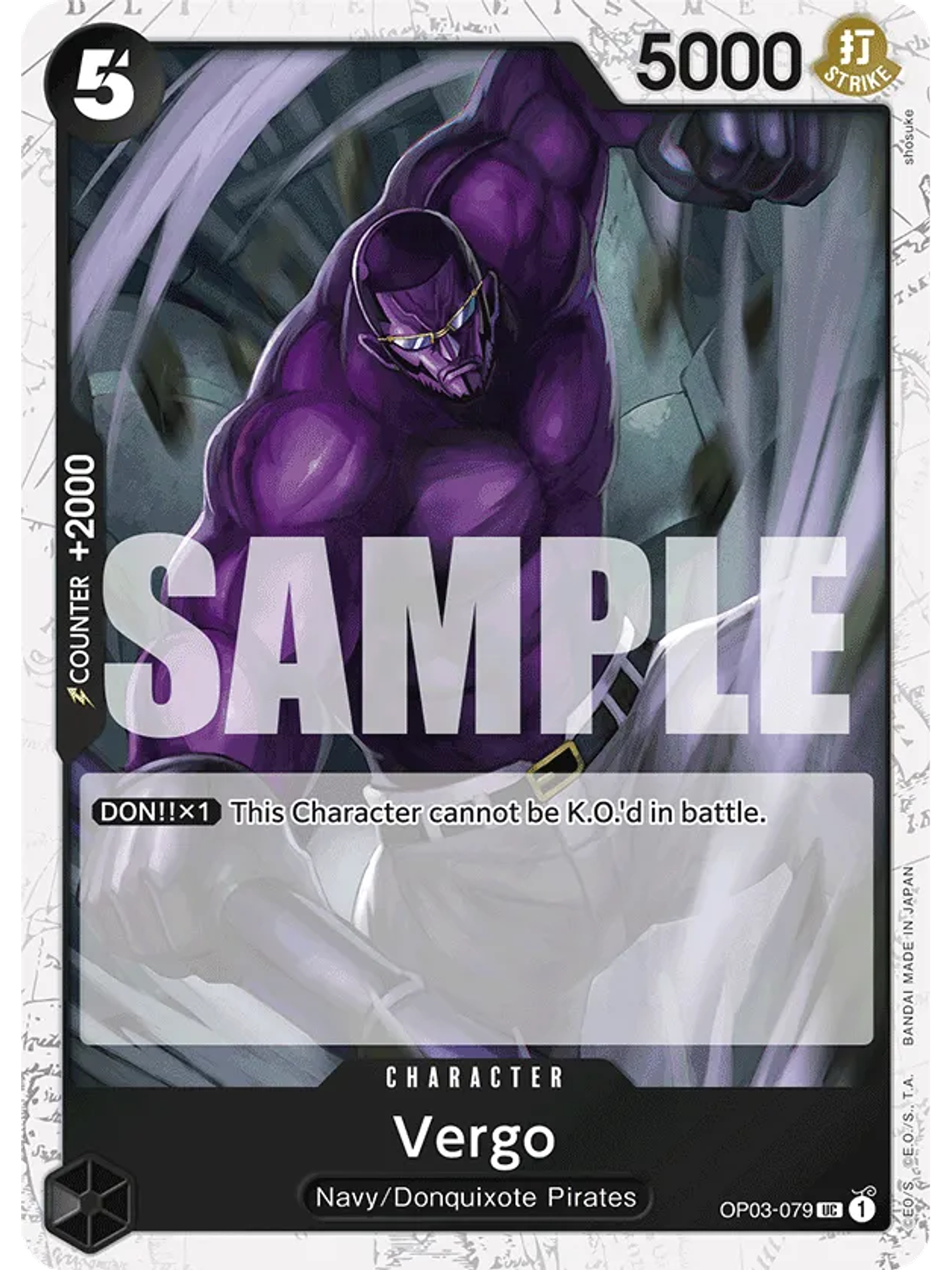 OP03-079 (Mugiwara Foil) Vergo (PRB01) 1