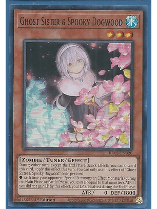 Ghost Sister & Spooky Dogwood (alternate art) - RA03-EN020 - Quarter Century Secret Rare 1st Edition