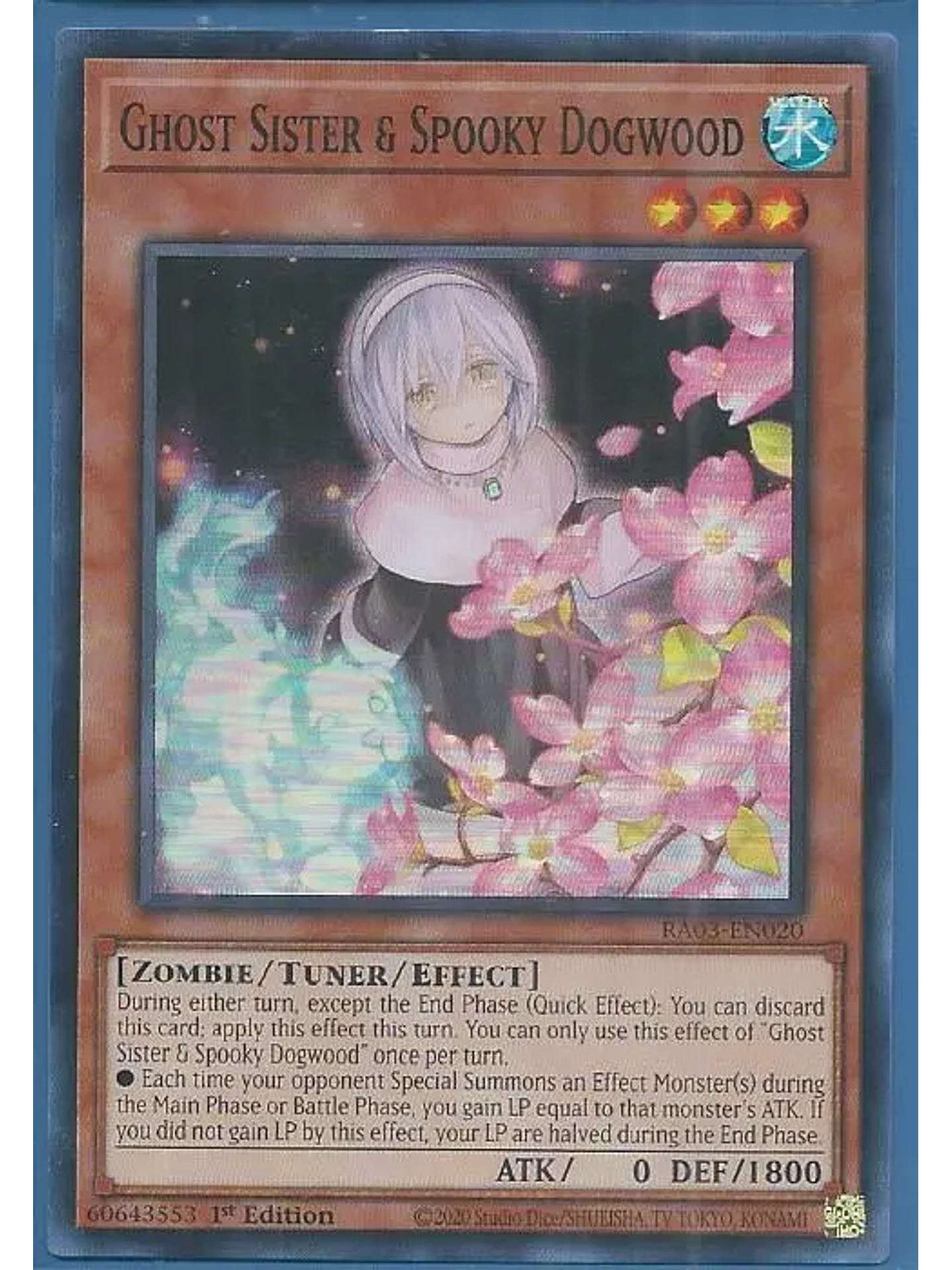 Ghost Sister & Spooky Dogwood (alternate art) - RA03-EN020 - Platinum Secret Rare 1st Edition 1