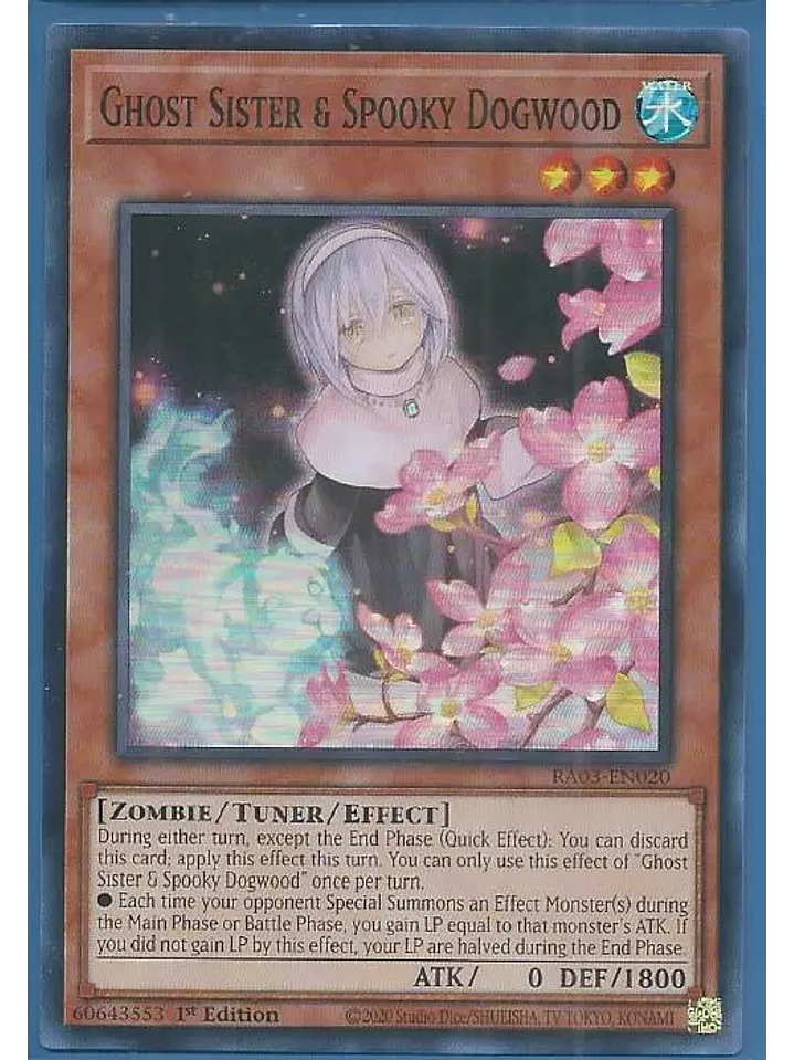 Ghost Sister & Spooky Dogwood (alternate art) - RA03-EN020 - Super Rare 1st Edition 1