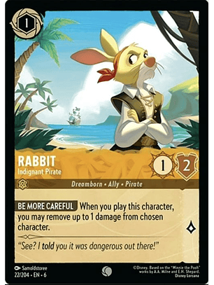 022/204 C Rabbit - Indignant Pirate