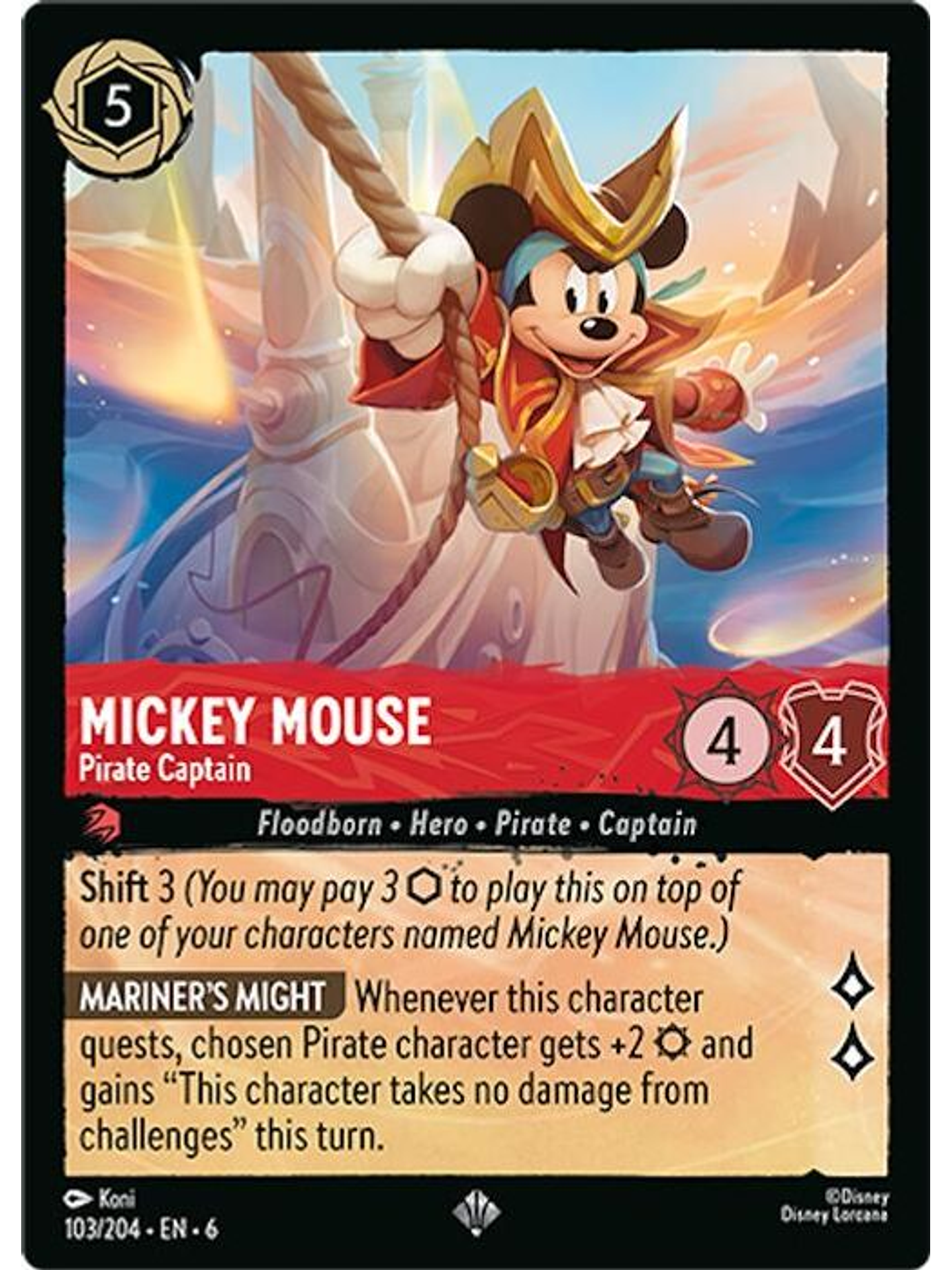 103/204 SR Mickey Mouse - Pirate Captain 1