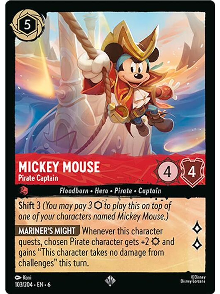 103/204 SR Mickey Mouse - Pirate Captain 1