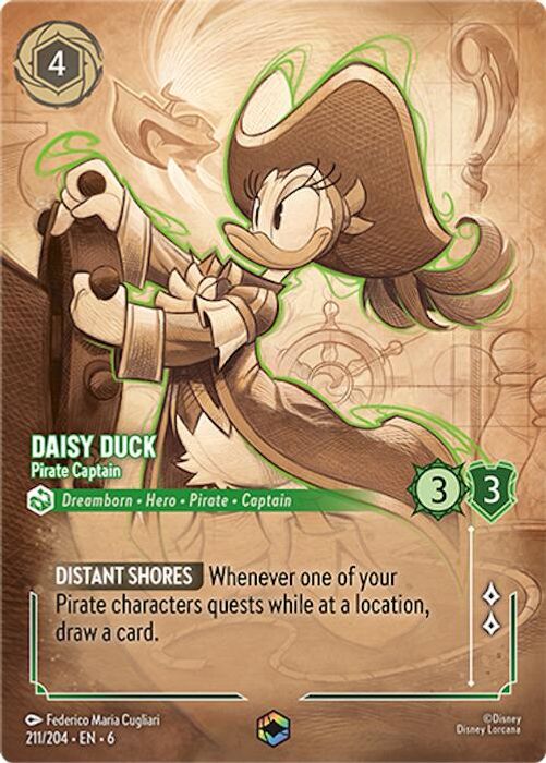 211/204 (Alternate Art) Daisy Duck - Pirate Captain