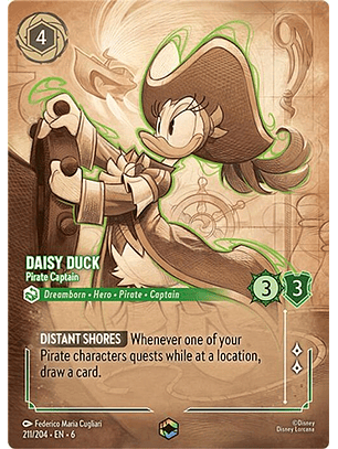 211/204 (Alternate Art) Daisy Duck - Pirate Captain