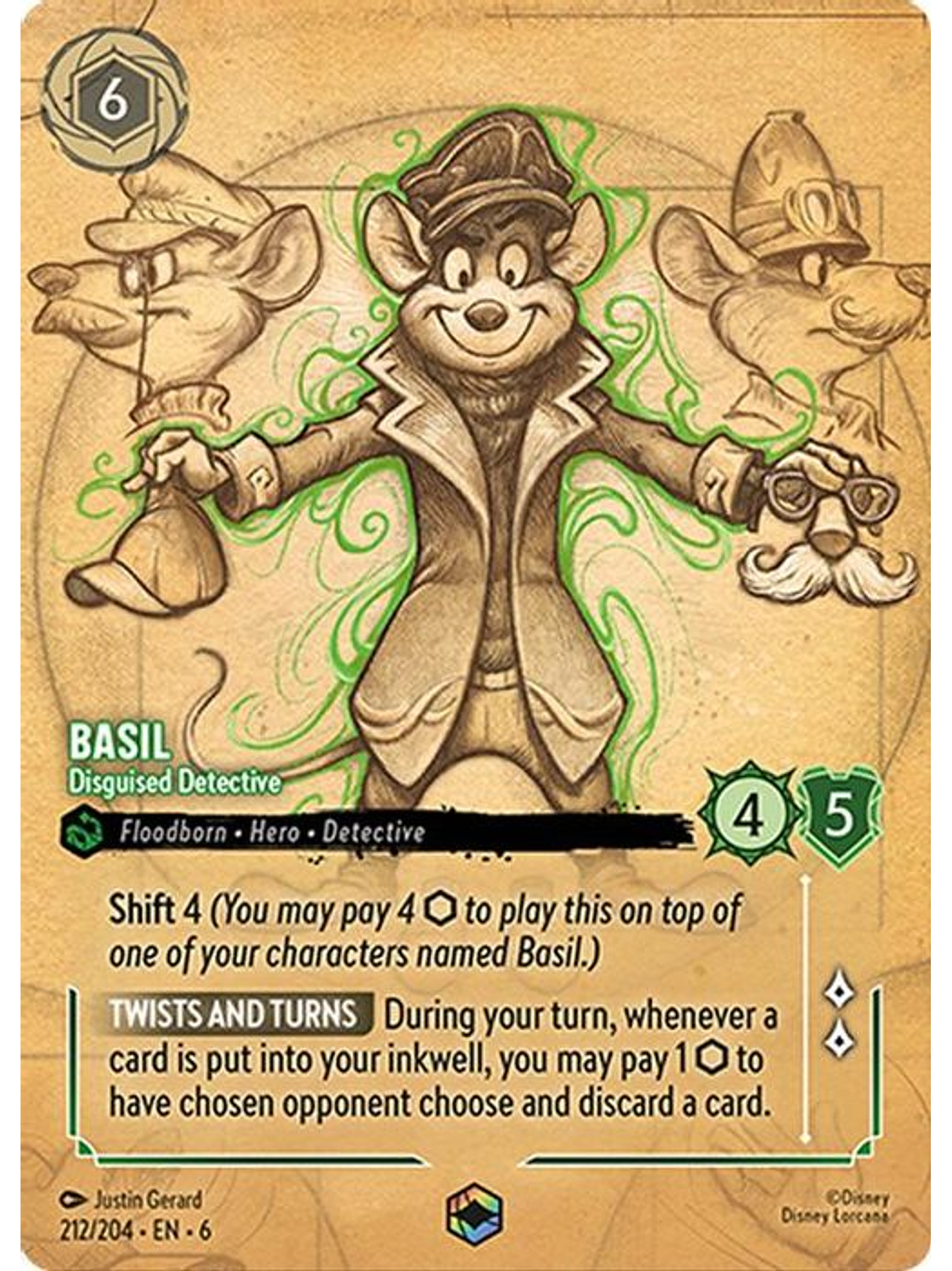 212/204 (Alternate Art) Basil - Disguised Detective 1
