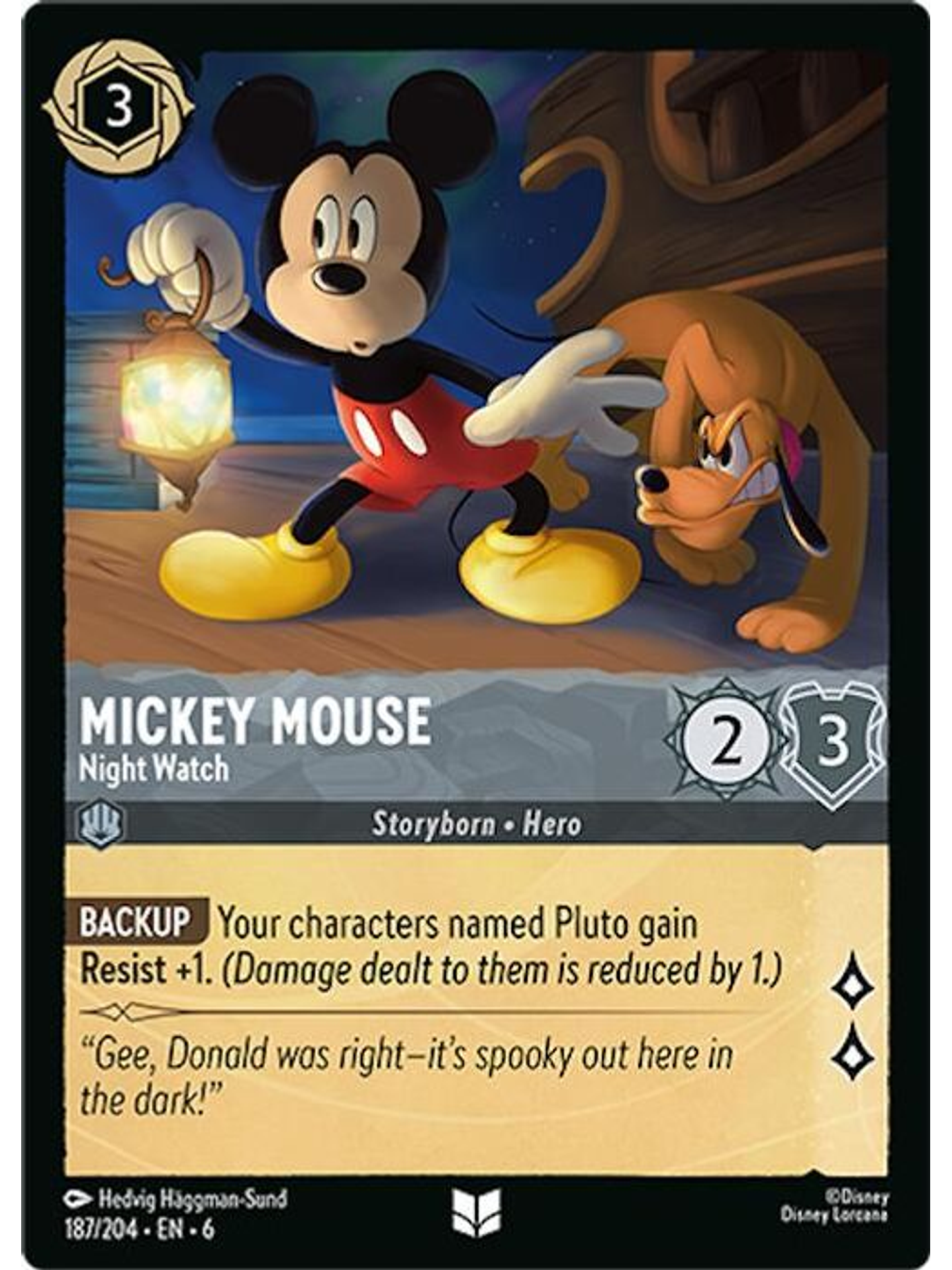 187/204 U Mickey Mouse - Night Watch (FOIL) 1