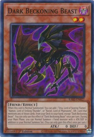 Dark Beckoning Beast - RA03-EN027 - Super Rare 1st Edition