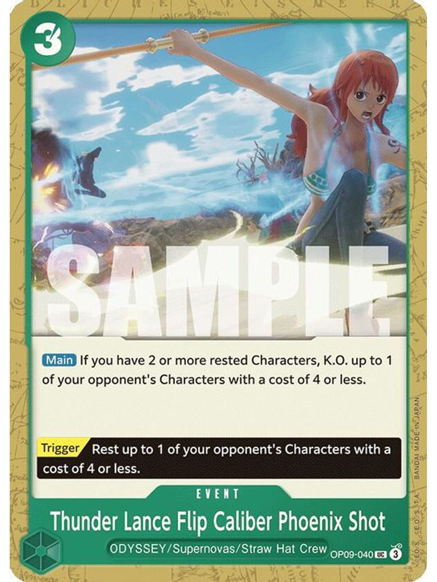 OP09-040 U Thunder Lance Flip Caliber Phoenix Shot 1