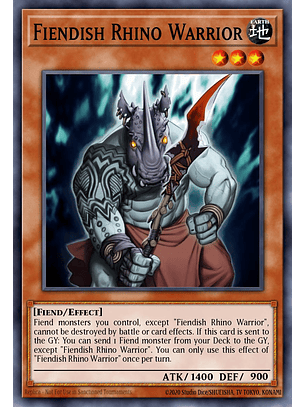 Fiendish Rhino Warrior - SBC2-ENE07 - Common 1st Edition