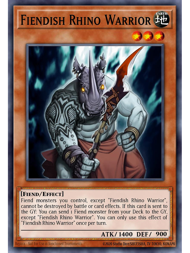 Fiendish Rhino Warrior - SBC2-ENE07 - Common 1st Edition 1