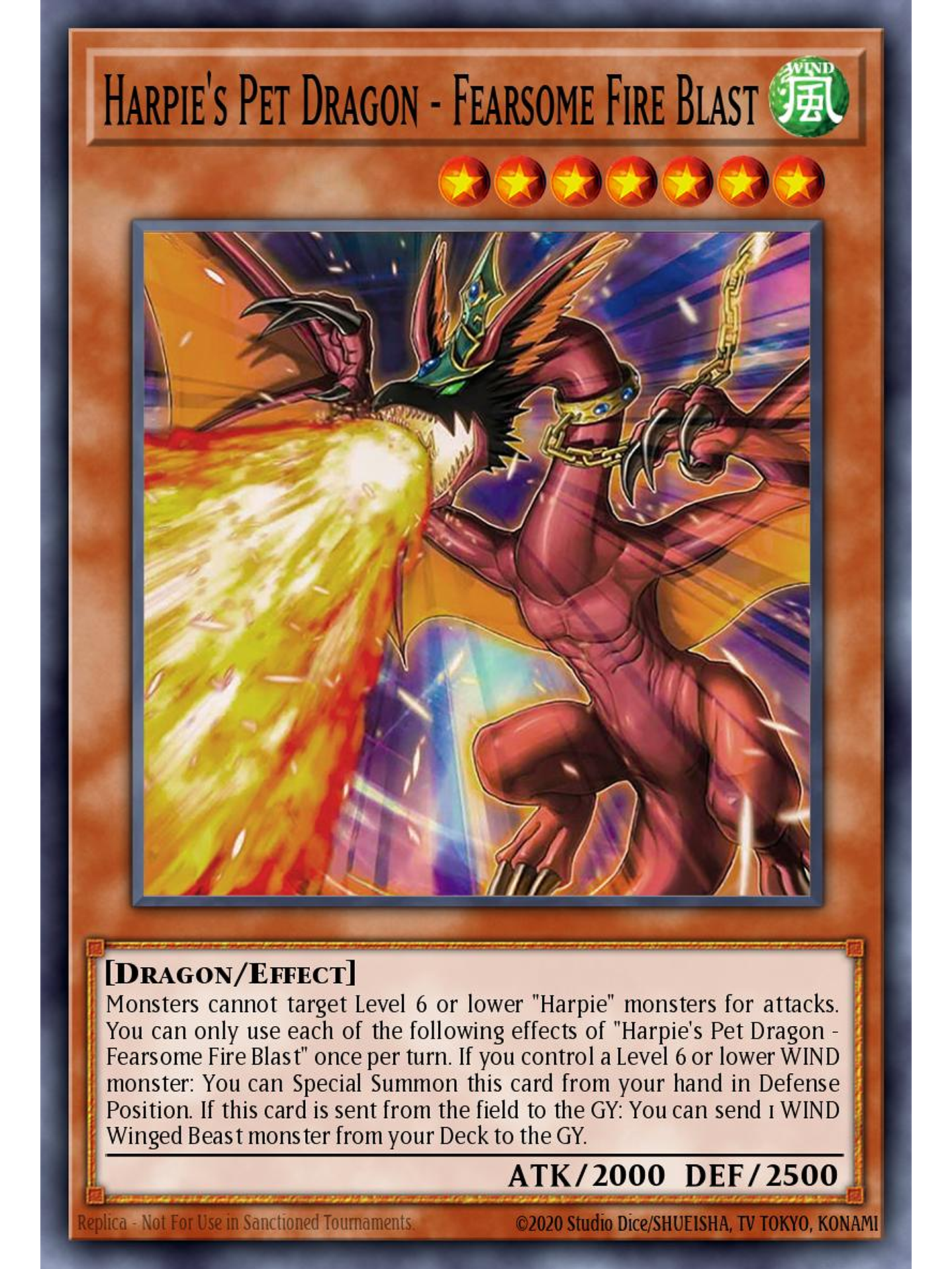 Harpie's Pet Dragon - Fearsome Fire Blast - SBC2-ENH01 - Common 1st Edition 1