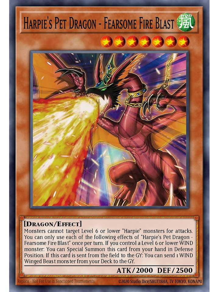 Harpie's Pet Dragon - Fearsome Fire Blast - SBC2-ENH01 - Common 1st Edition 1