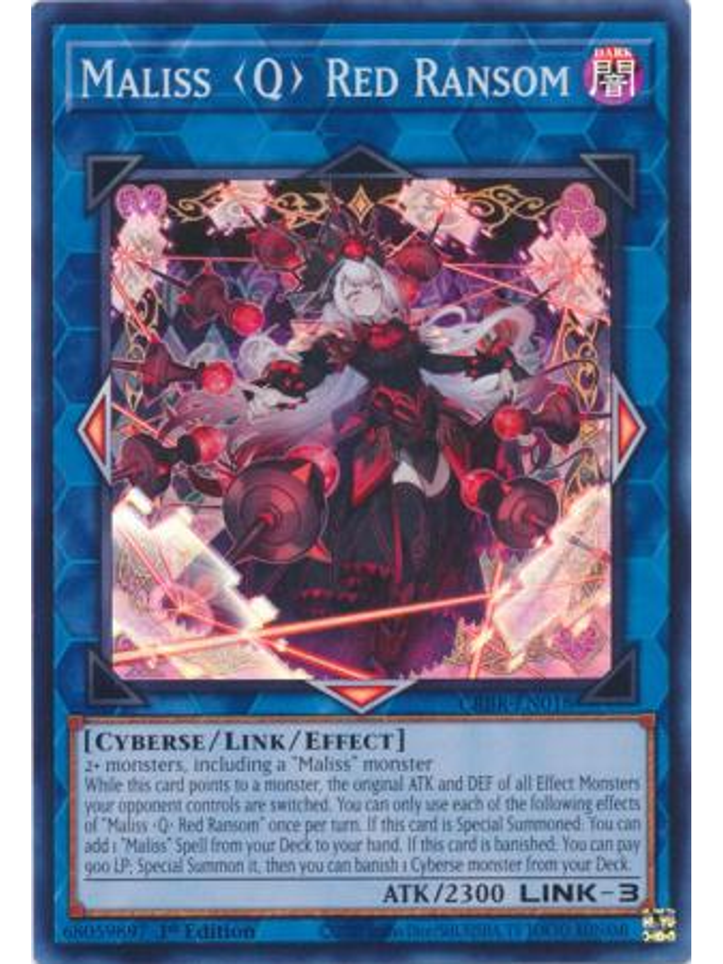 Maliss Q Red Ransom - CRBR-EN018 - Super Rare 1st Edition 1