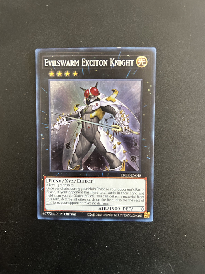 Evilswarm Exciton Knight - CRBR-EN048 - Super Rare 1st Edition (Bordes) 1
