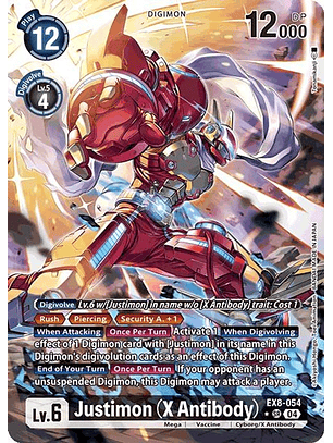 EX8-054 (Alternate Art) Justimon (X Antibody)