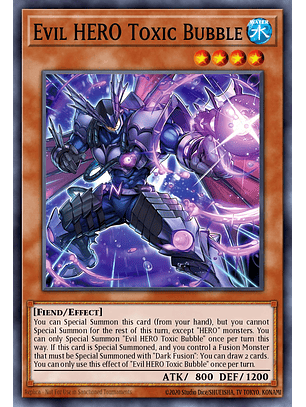 Evil HERO Toxic Bubble - SUDA-EN001 - Ultra Rare 1st Edition