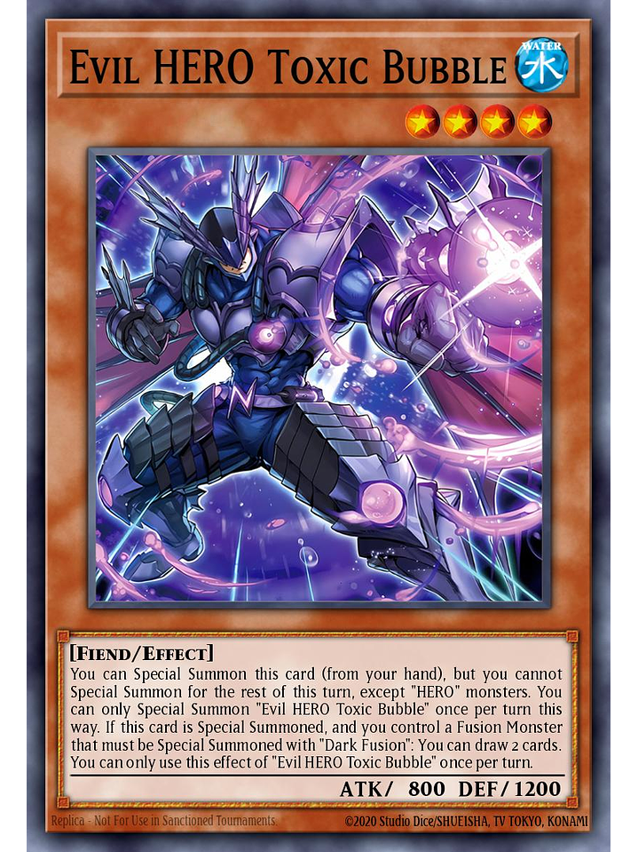 Evil HERO Toxic Bubble - SUDA-EN001 - Quarter Century Secret Rare 1st Edition 1