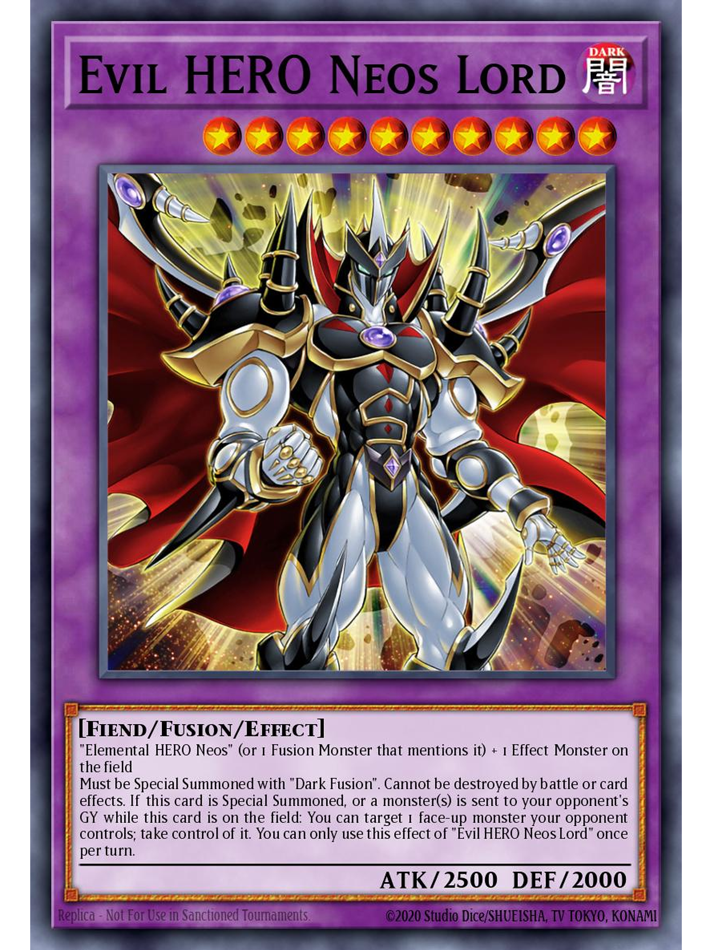 Evil HERO Neos Lord - SUDA-EN031 - Quarter Century Secret Rare 1st Edition 1