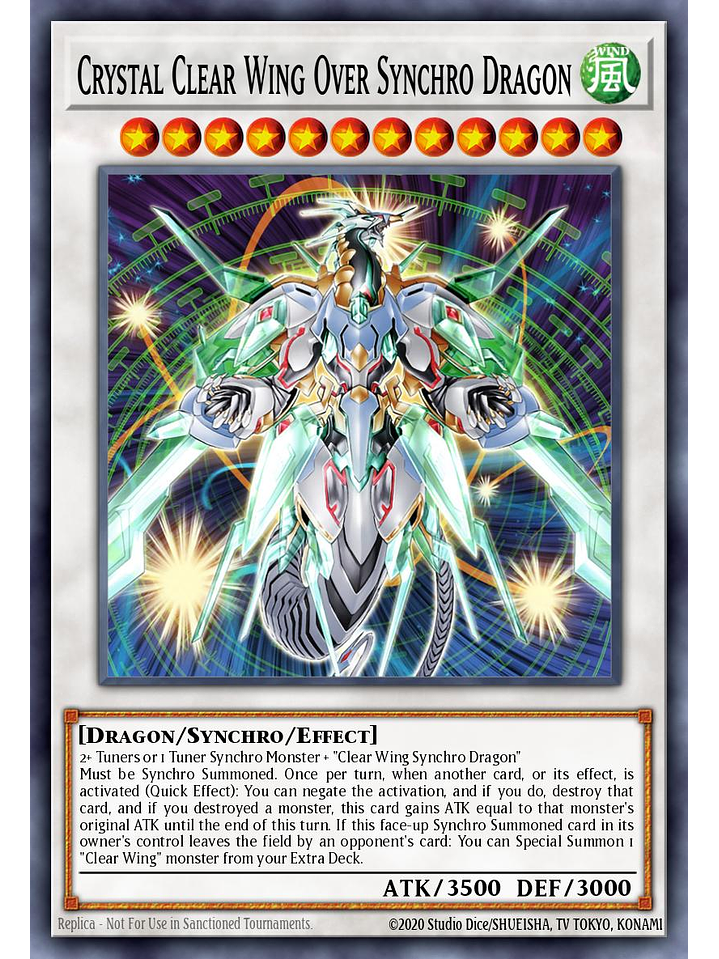 Crystal Clear Wing Over Synchro Dragon - SUDA-EN039 - Ultra Rare 1st Edition 1