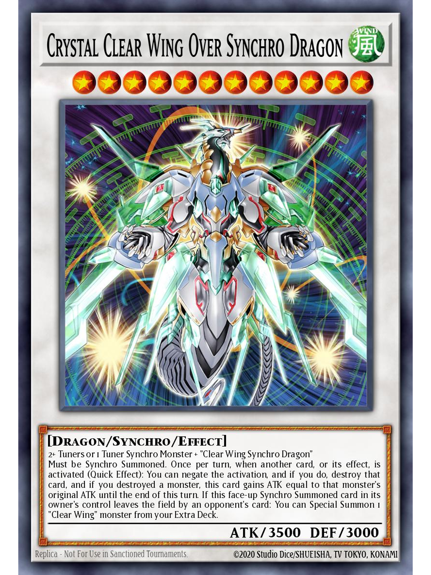 Crystal Clear Wing Over Synchro Dragon - SUDA-EN039 - Quarter Century Secret Rare 1st Edition 1