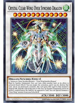 Crystal Clear Wing Over Synchro Dragon - SUDA-EN039 - Quarter Century Secret Rare 1st Edition