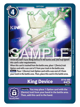 BT19-098 U King Device