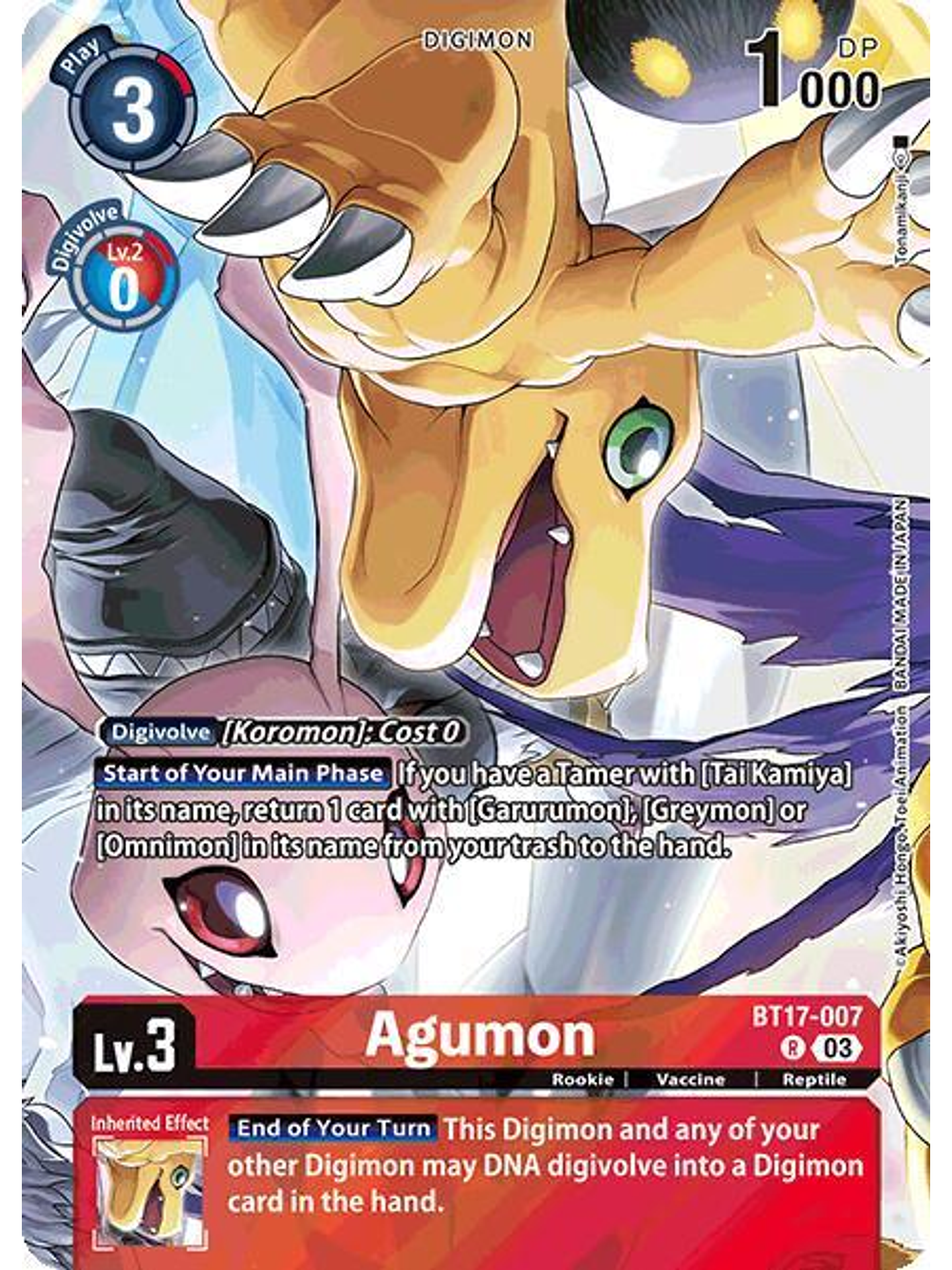 BT17-007 (Alternate Art) Agumon 1