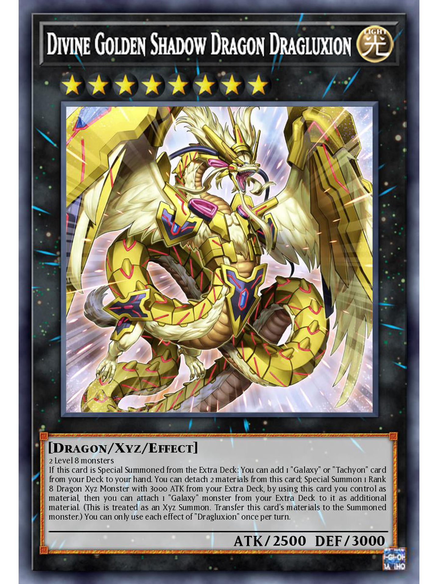 Divine Golden Shadow Dragon Dragluxion - MZTM-EN014 - Ultra Rare 1st Edition 1