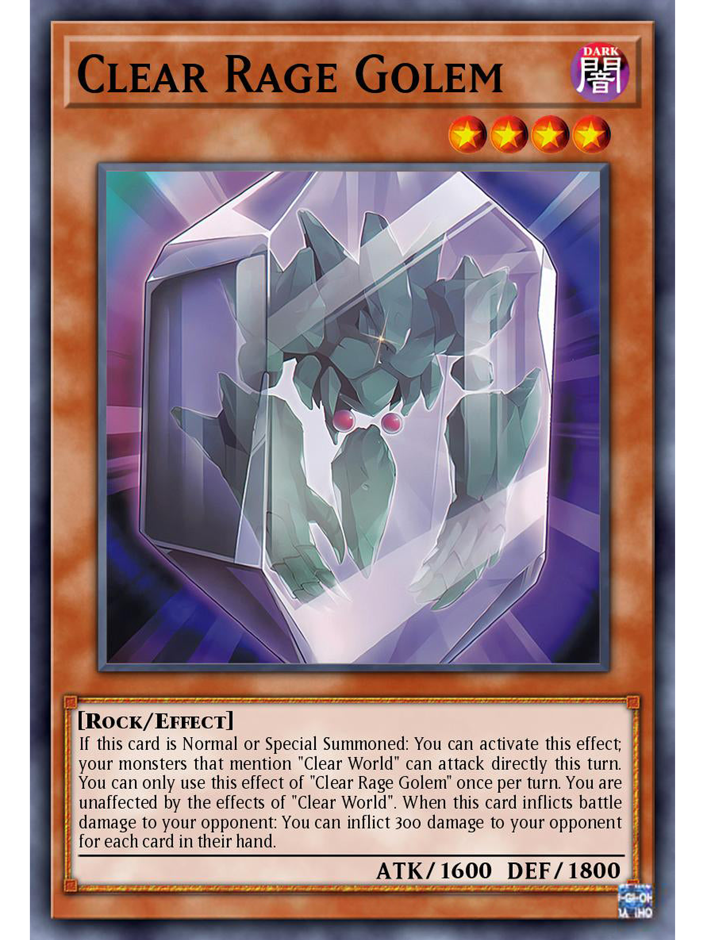 Clear Rage Golem - MZTM-EN038 - Rare 1st Edition 1