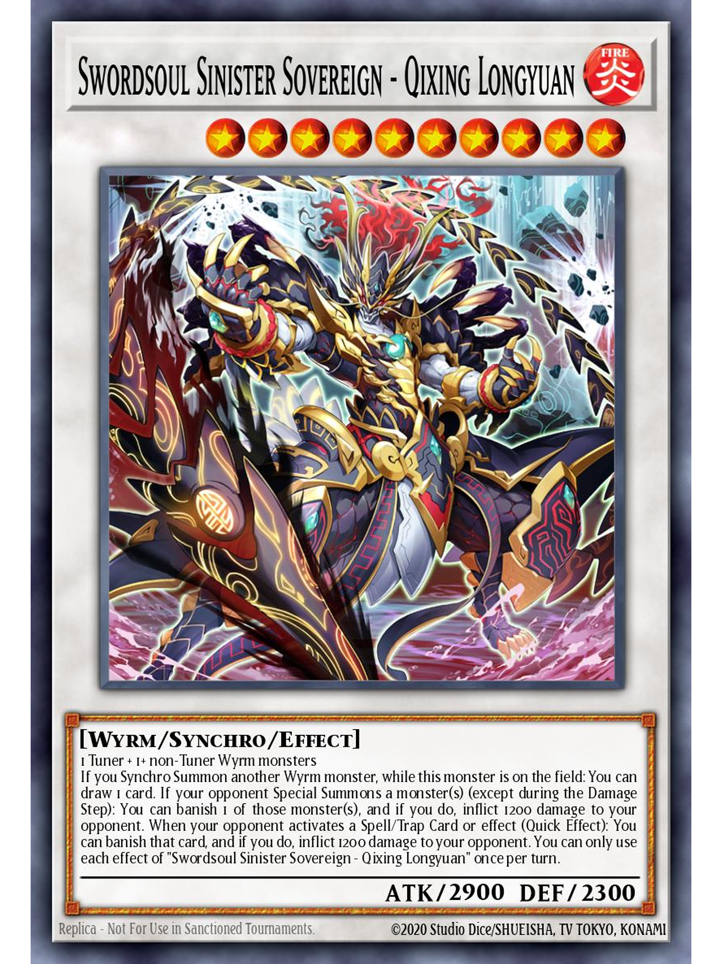 Swordsoul Sinister Sovereign - Qixing Longyuan - MZTM-EN090 - Rare 1st Edition 1