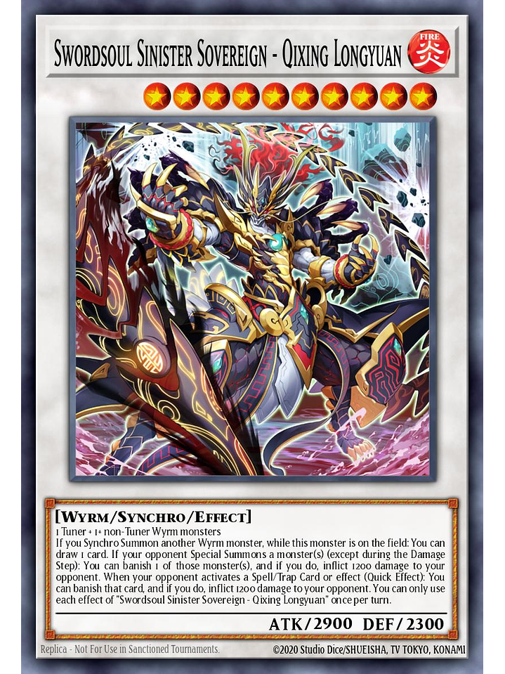 Swordsoul Sinister Sovereign - Qixing Longyuan - MZTM-EN090 - Rare 1st Edition 1