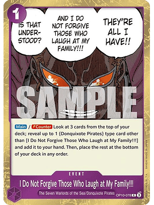 OP10-078 R I Do Not Forgive Those Who Laugh at My Family!!!