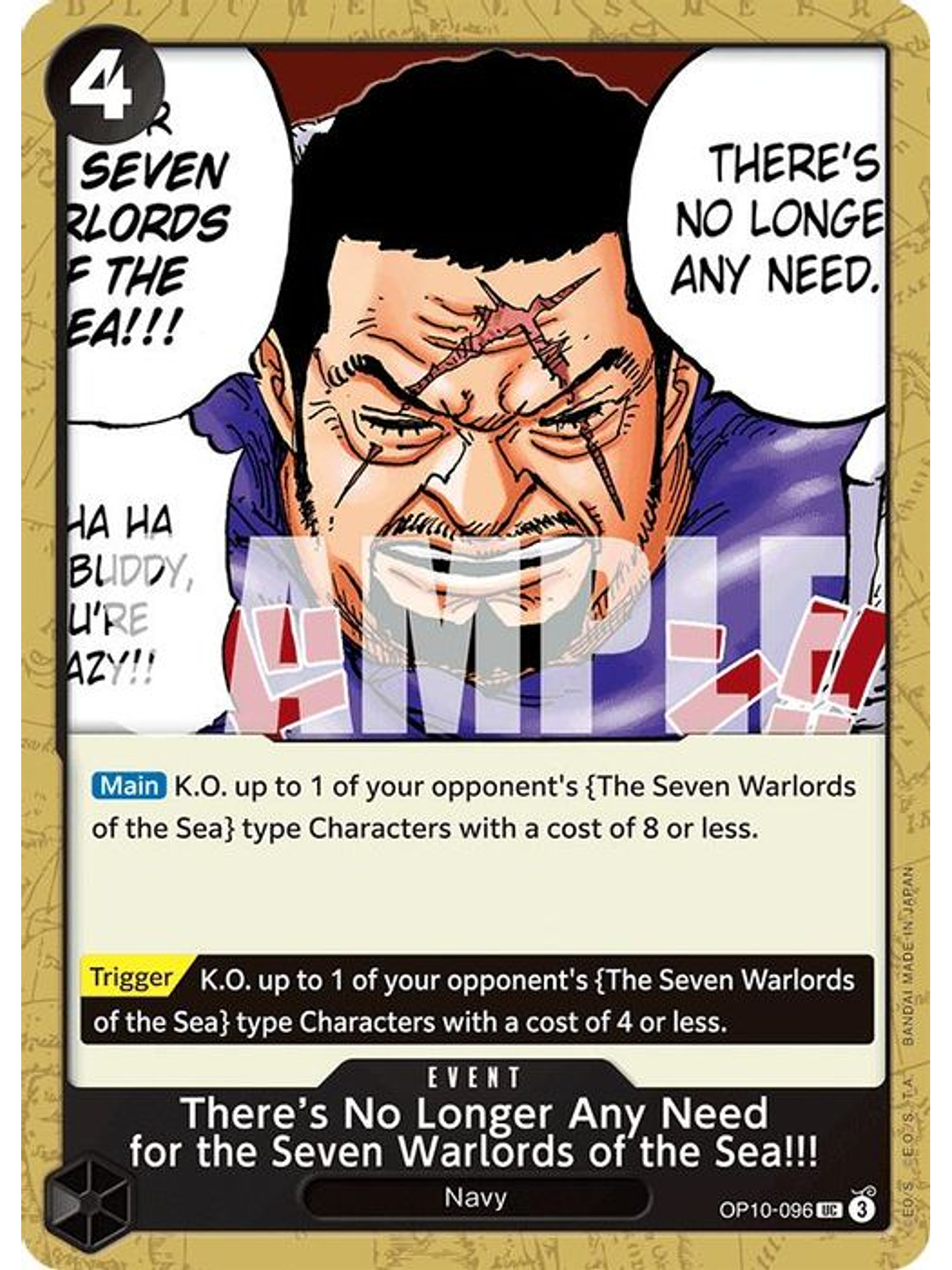 OP10-096 U There's No Longer Any Need for the Seven Warlords of the Sea!!! 1