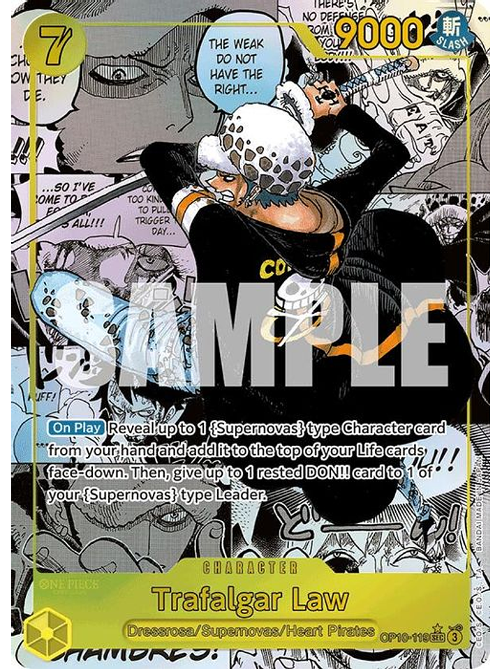 OP10-119 (Alternate Art) Trafalgar Law (119) (Manga) 1