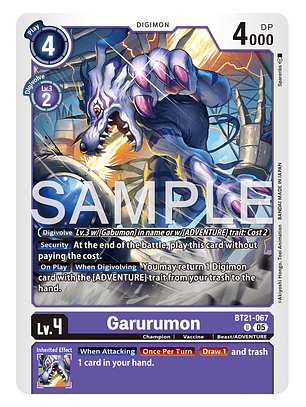 BT21-067 U Garurumon